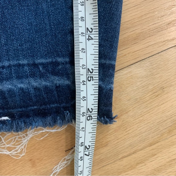 Women's Spanx Distressed Skinny Jeans Dark Wash Raw Hem Ankle Length Size XL - Picture 13 of 13